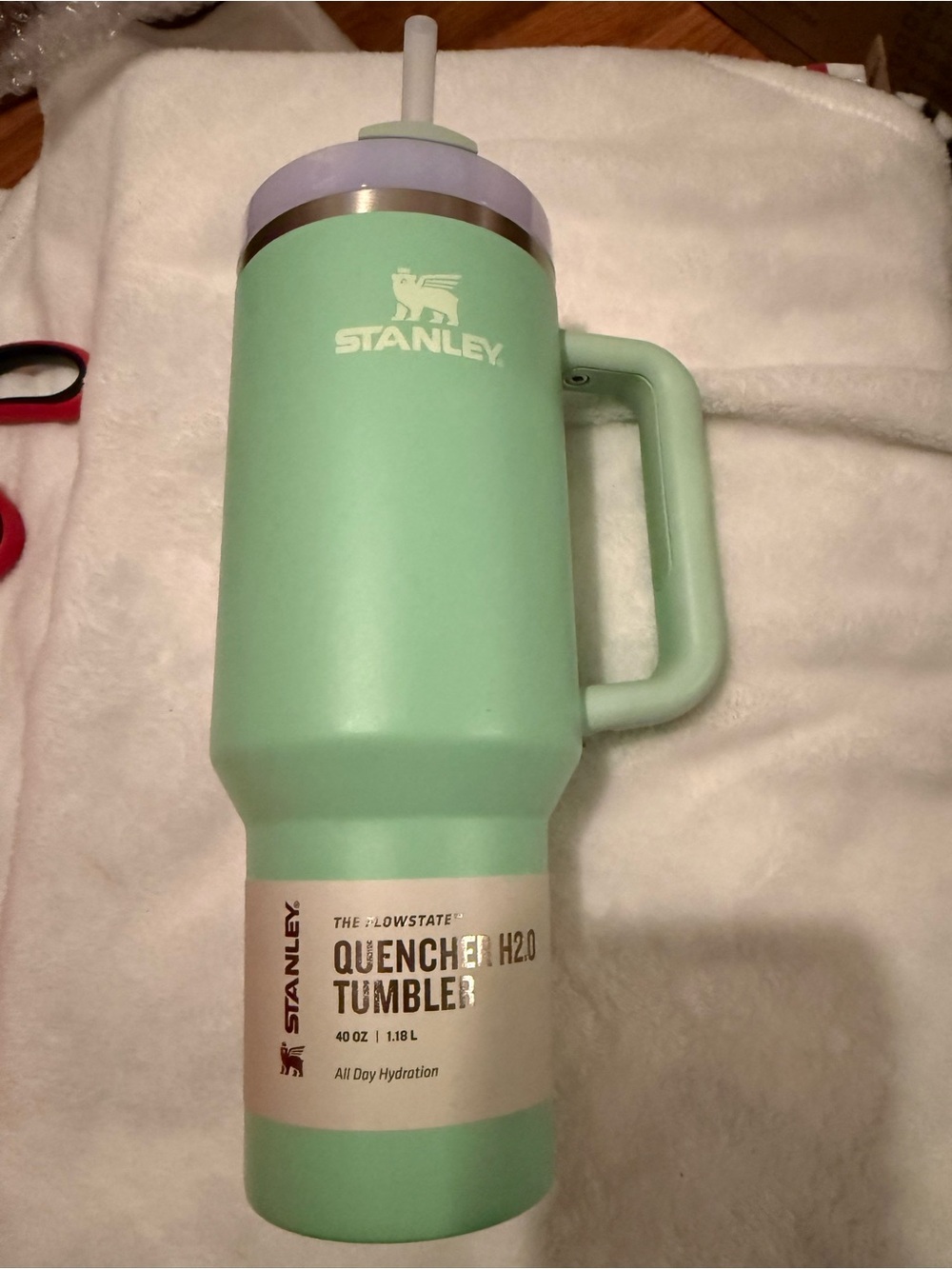 Stanley Mint and Lavender Quencher Travel Tumbler with Handle